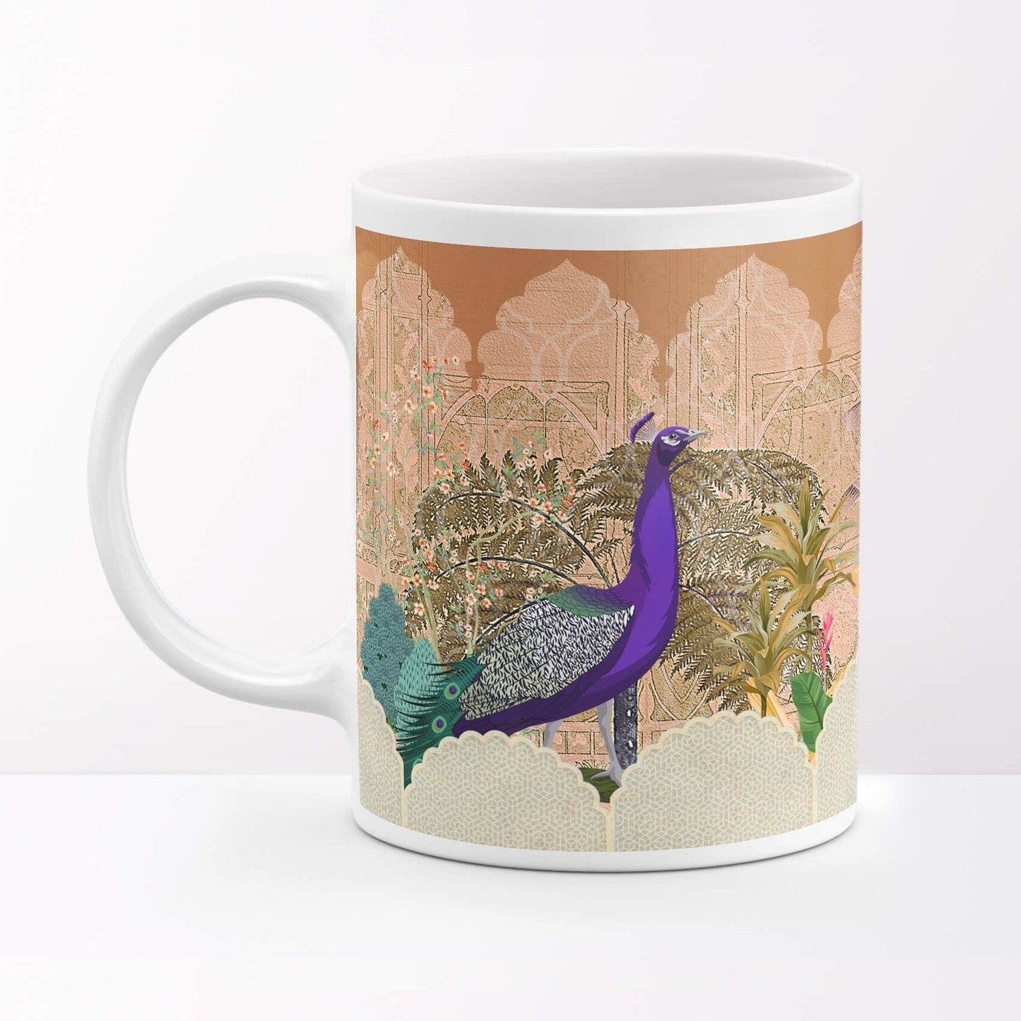 Ceramic Peacock Printed Coffee Mug