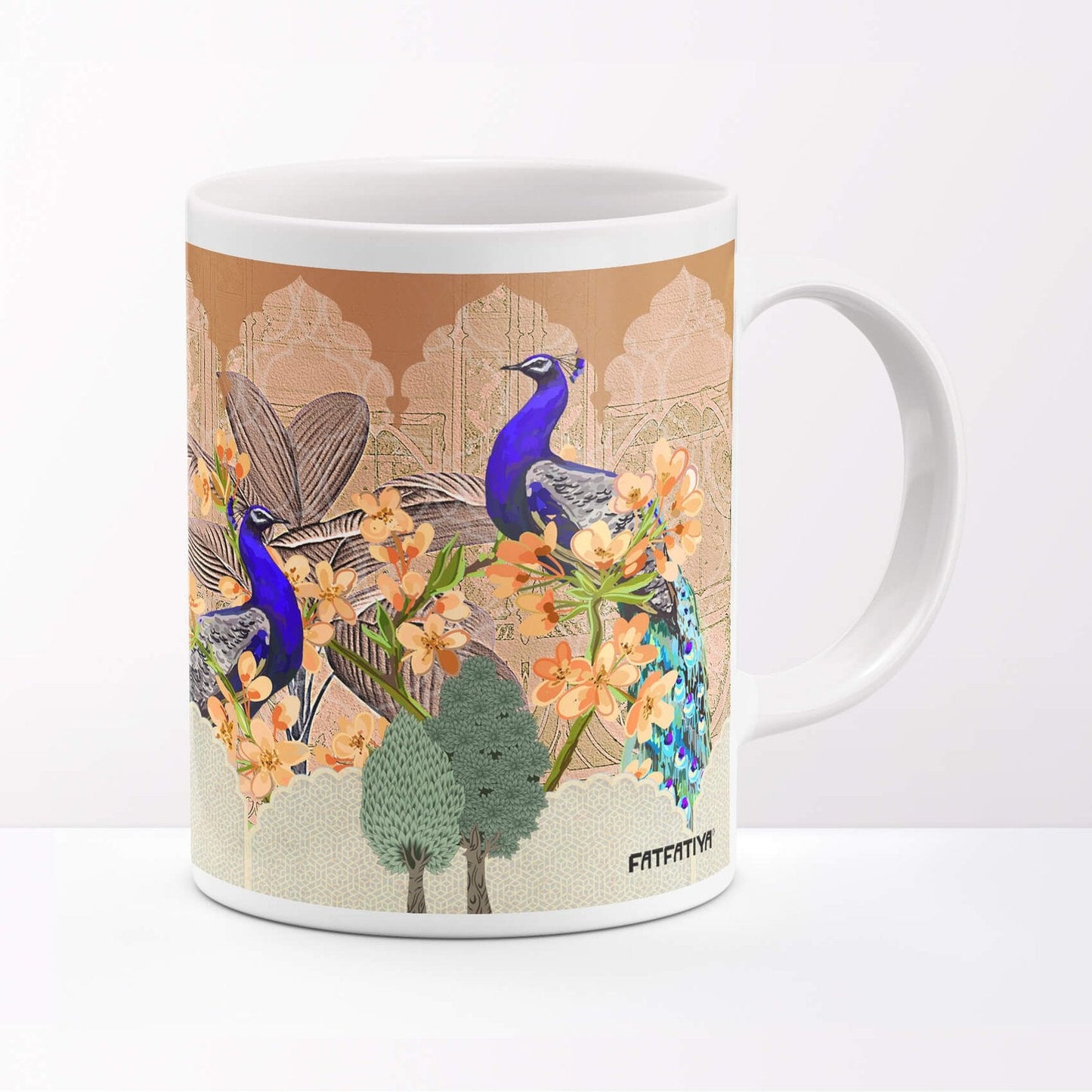 Ceramic Peacock Printed Coffee Mug