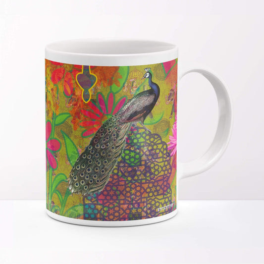 Two Peacock Designer Ceramic Coffee Mug