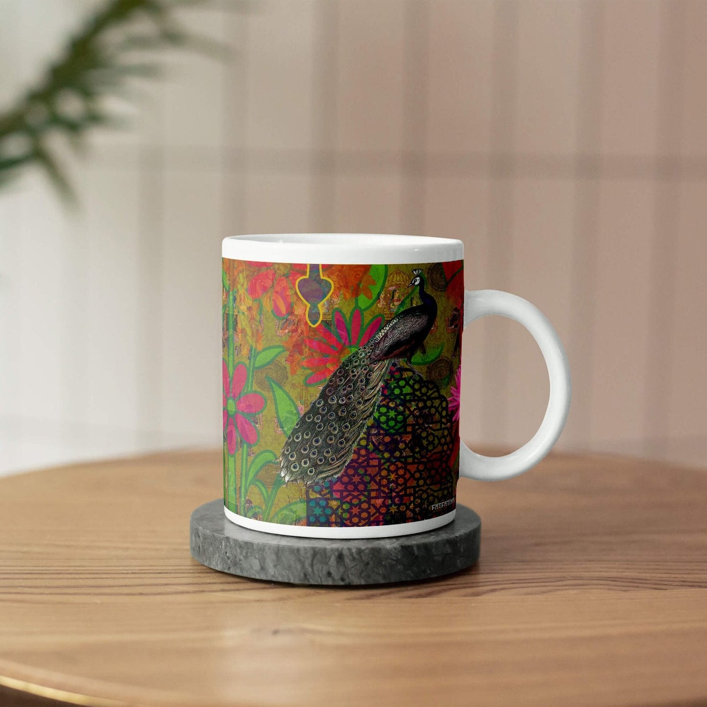 Two Peacock Designer Ceramic Coffee Mug